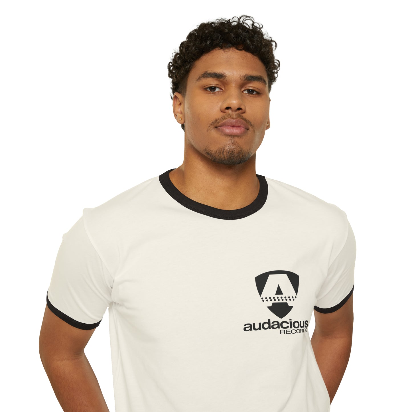 AUDACIOUS RECORDS Retro Unisex Cotton Ringer T-Shirt