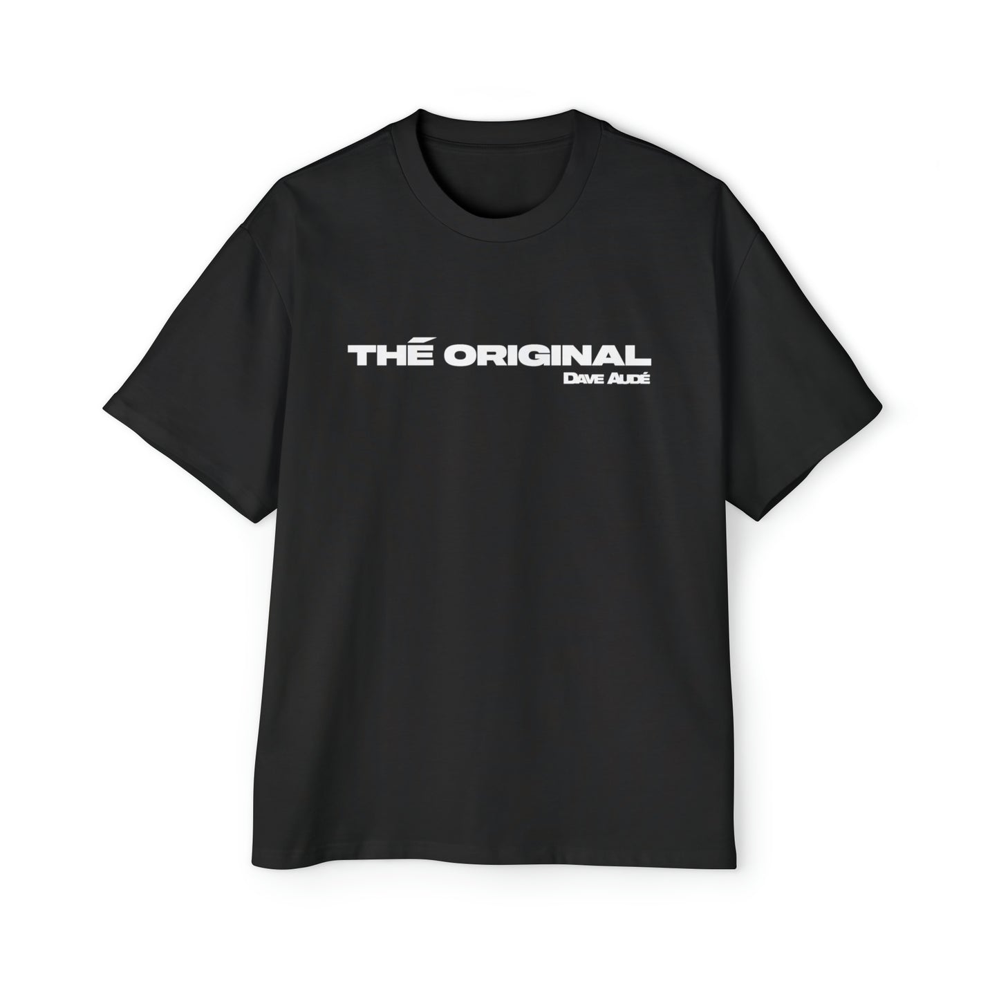 THÉ ORIGINAL by Dave Audé (White on Black) Men's Heavy Oversized Tee
