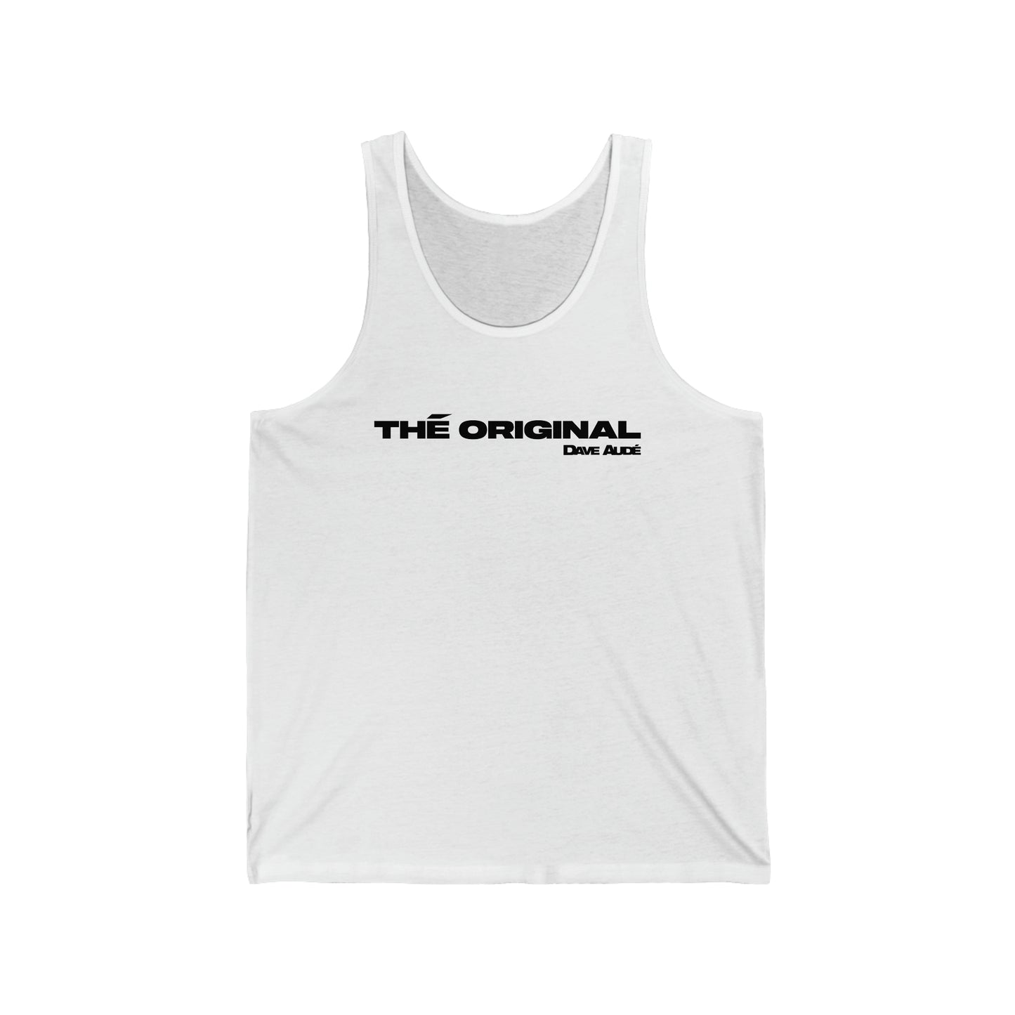 THÉ ORIGINAL by Dave Audé (Black on White) Unisex Jersey Tank