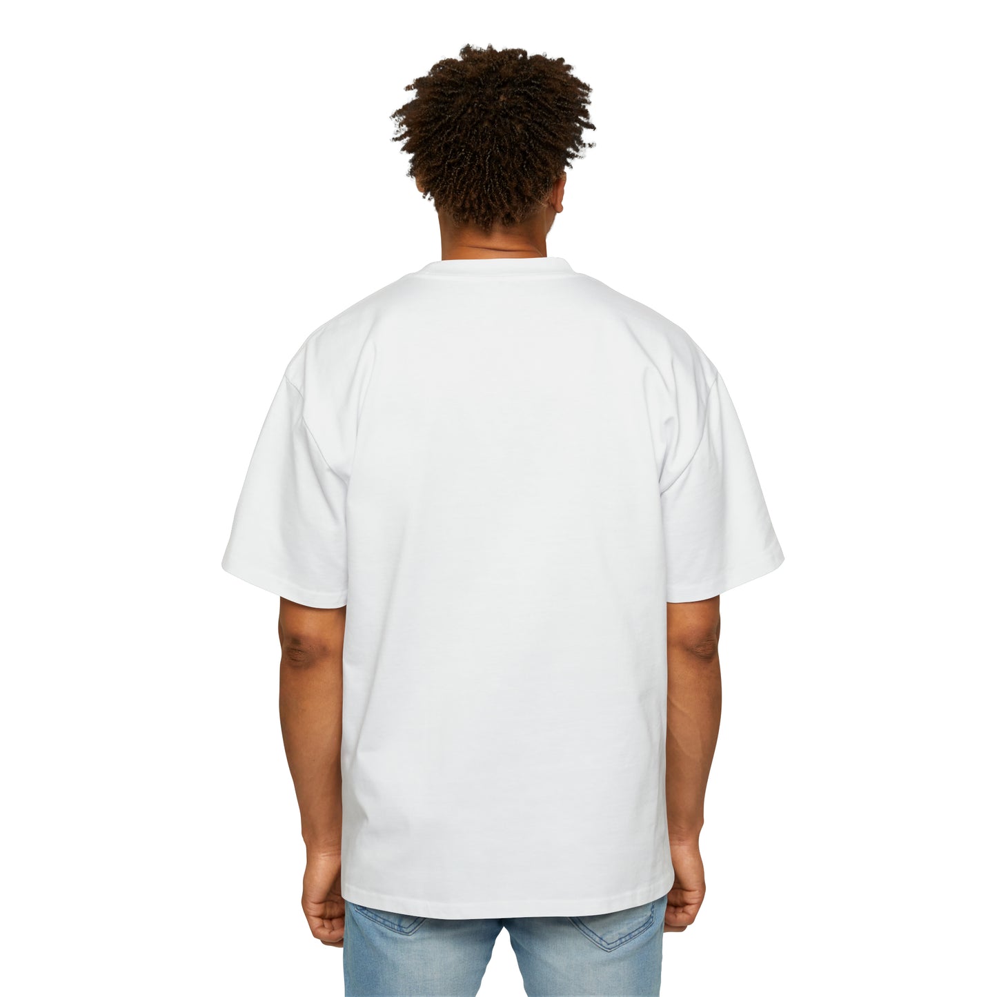 THÉ ORIGINAL by Dave Audé (Black on White) Men's Heavy Oversized Tee