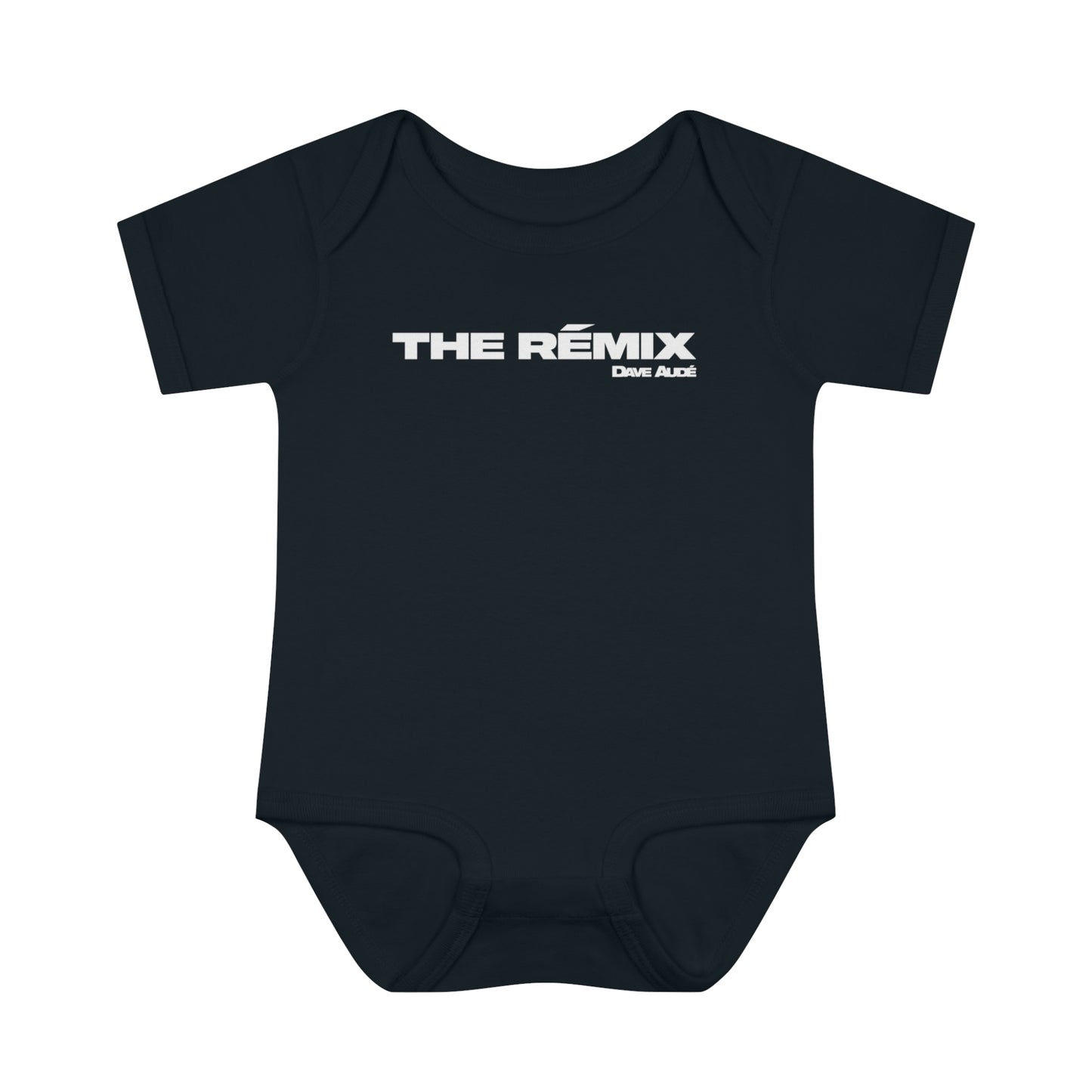 THE RÉMIX by Dave Audé (White on Black) Infant Baby Rib Bodysuit