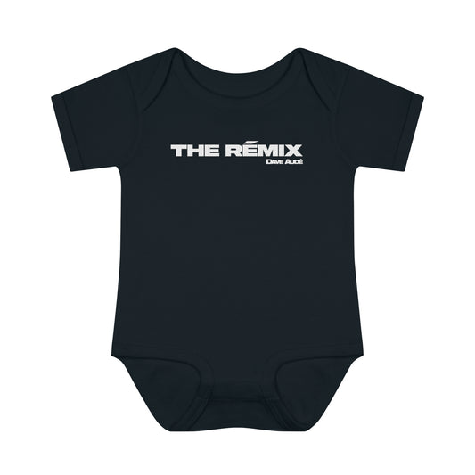 THE RÉMIX by Dave Audé (White on Black) Infant Baby Rib Bodysuit