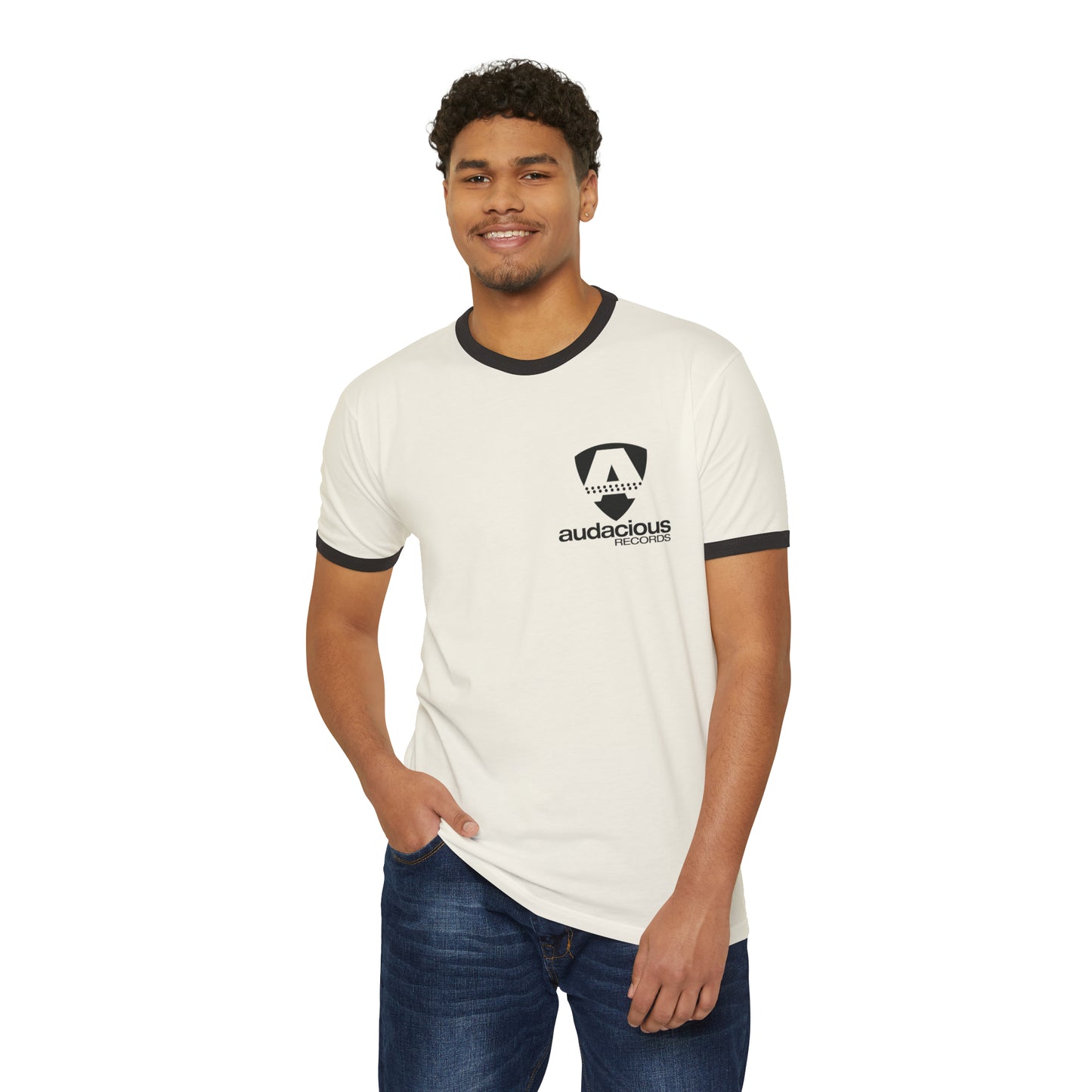 AUDACIOUS RECORDS Retro Unisex Cotton Ringer T-Shirt