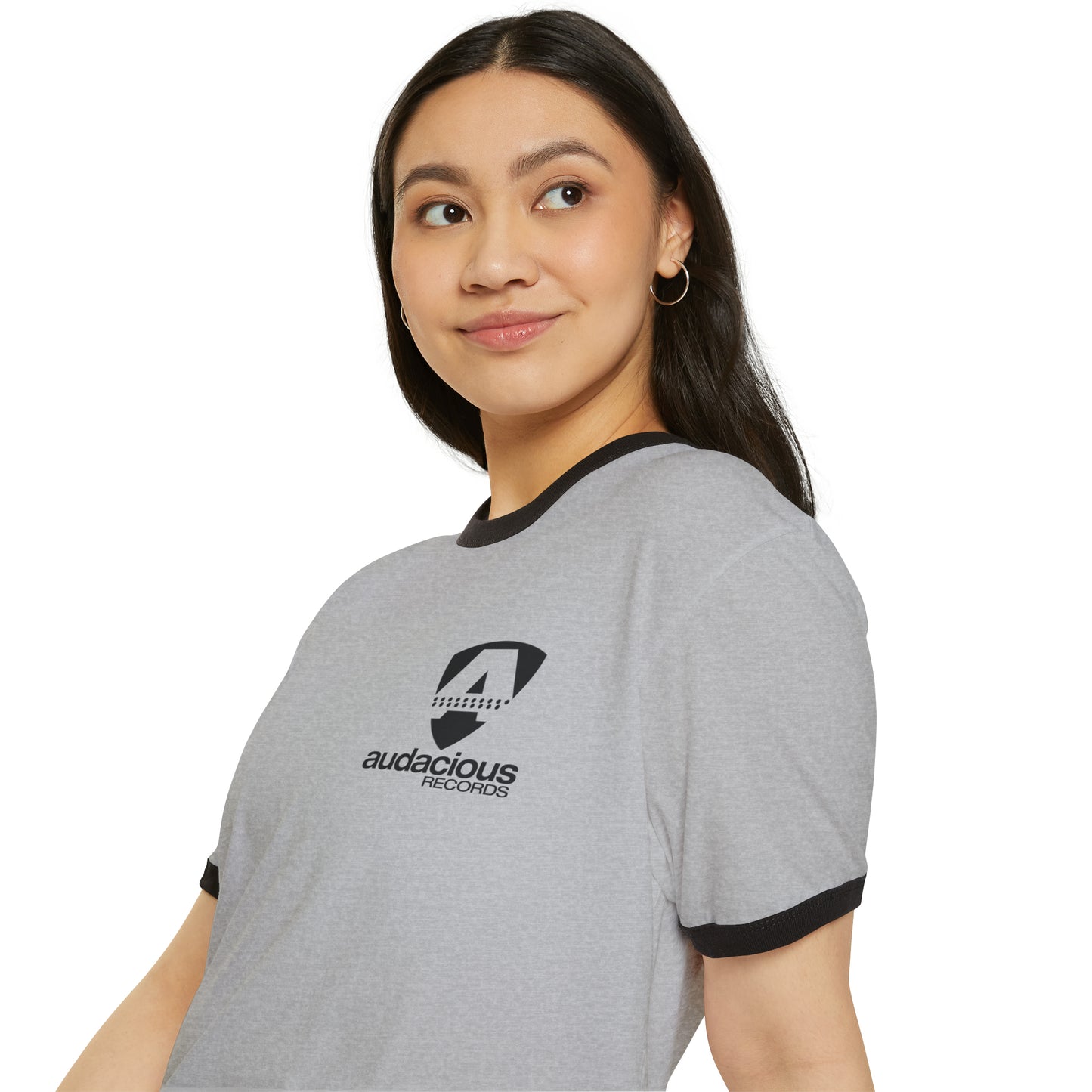 AUDACIOUS RECORDS Retro Unisex Cotton Ringer T-Shirt