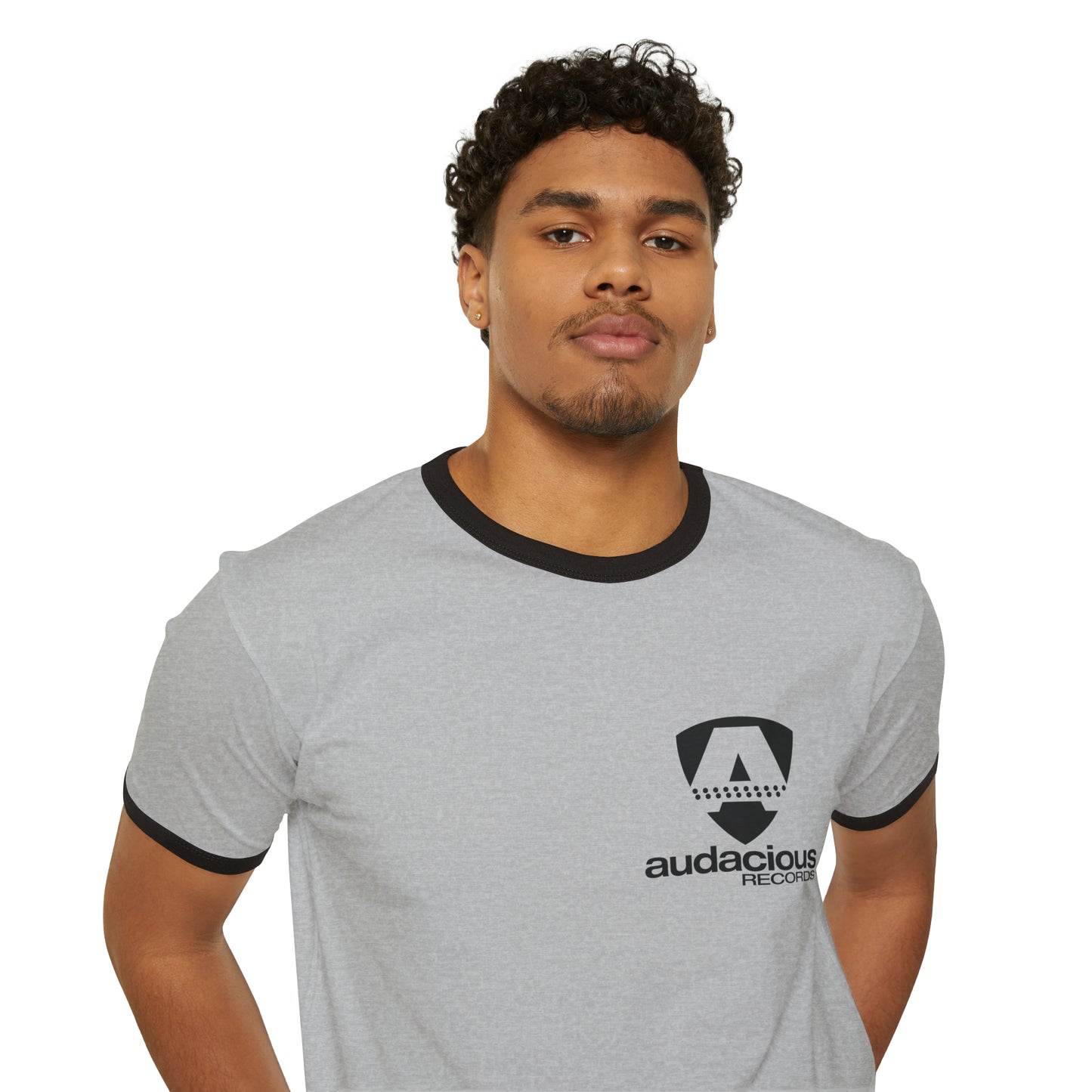AUDACIOUS RECORDS Retro Unisex Cotton Ringer T-Shirt
