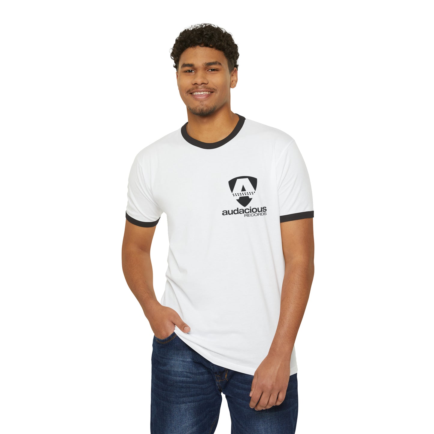 AUDACIOUS RECORDS Retro Unisex Cotton Ringer T-Shirt
