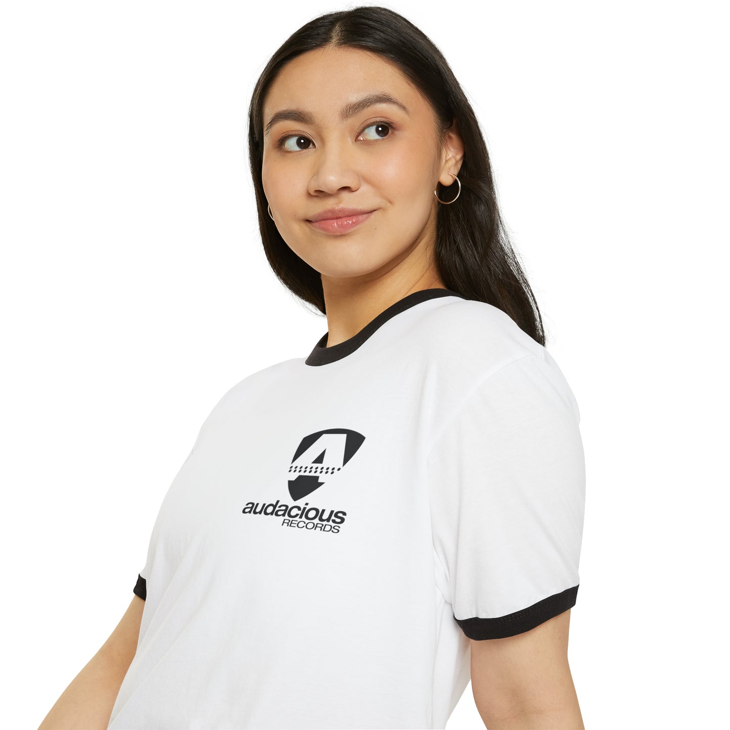 AUDACIOUS RECORDS Retro Unisex Cotton Ringer T-Shirt
