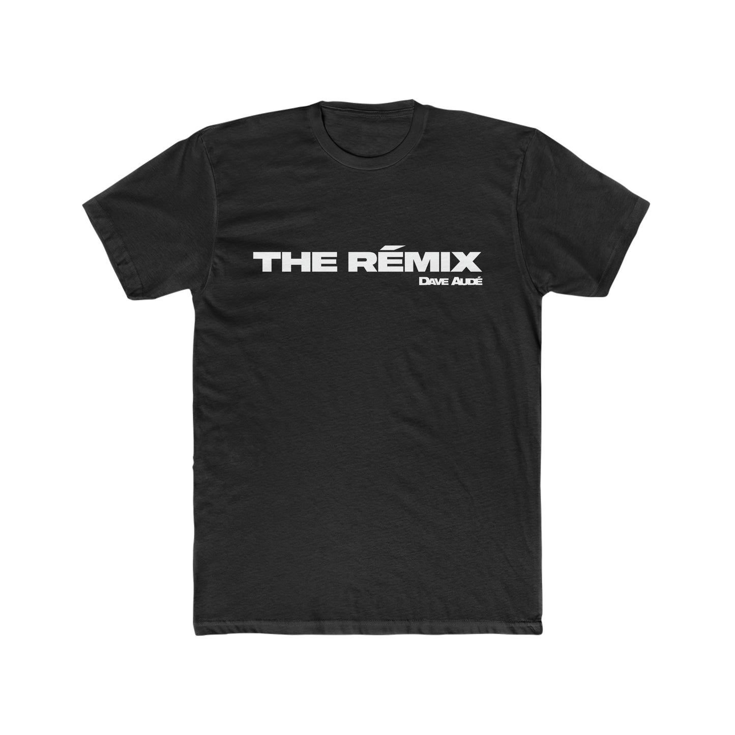 THE RÉMIX by Dave Audé (White on Black) Men's Cotton Crew Tee